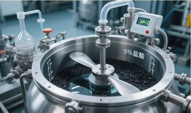 Zuur gewassen geactiveerde koolstof